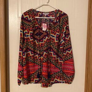 Buckhead Betties printed blouse Azteca Melissa shirt bohemian peasant style